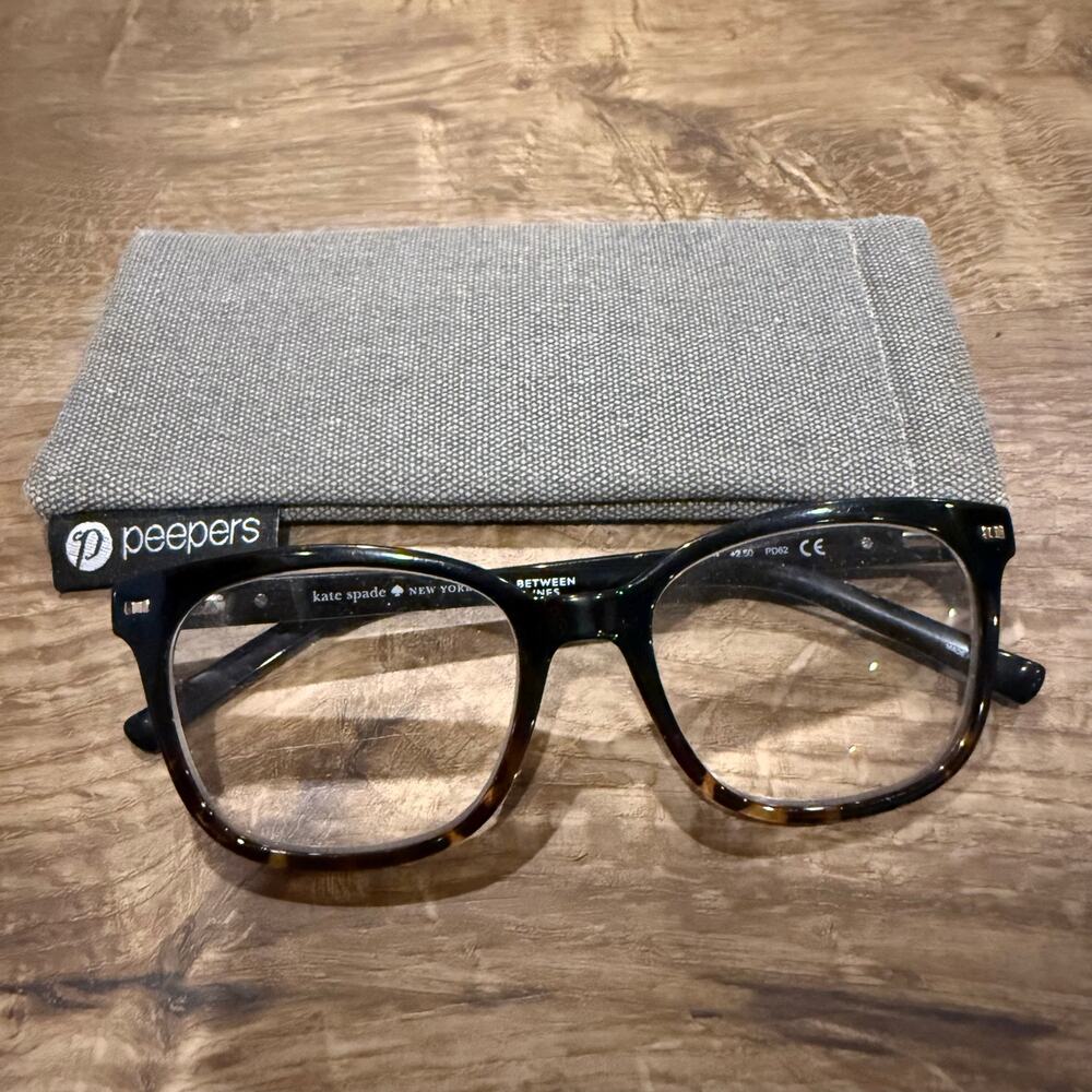 KATE SPADE KEADRA Reading Glasses 2.5 Black Tortoise w Soft Shell Case